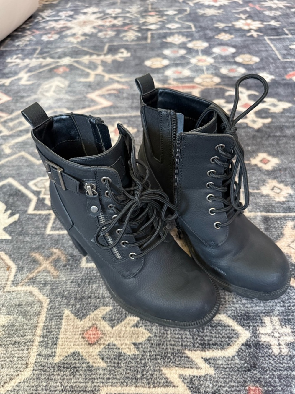 Torrid Black Lace-Up Combat Boots